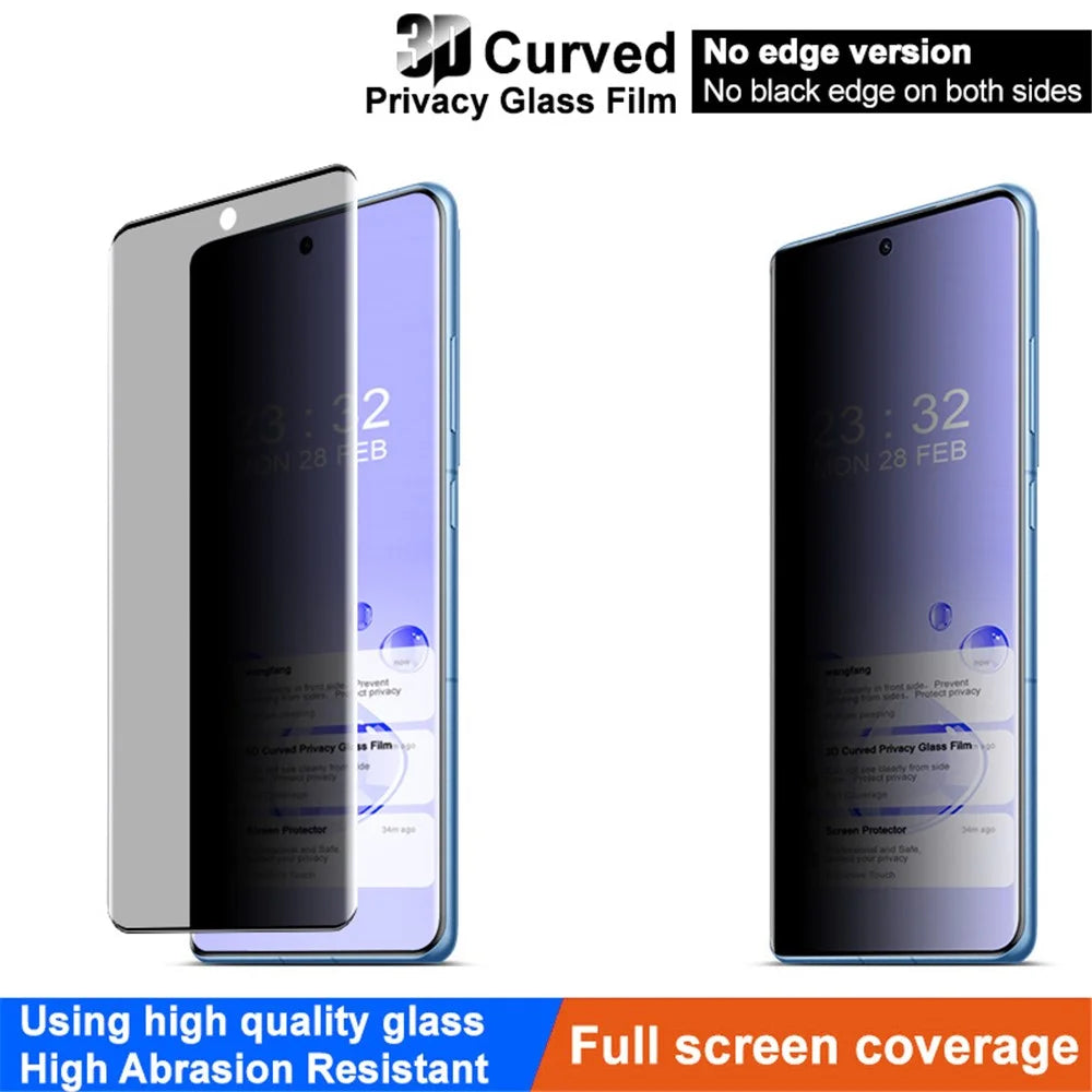IMAK For OnePlus Ace 3 5G / 12R 5G Tempered Glass Screen Protector Anti-Spy, 3D Curved - 3