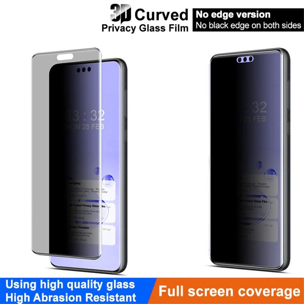 IMAK For Huawei Mate 60 RS Ultimate Screen Protector Privacy Tempered Glass 3D Curved Edge Film - 3