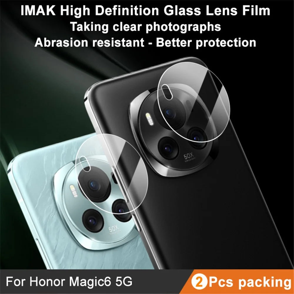 IMAK 2Pcs / Set For Honor Magic6 5G Tempered Glass Lens Protector HD Clear Camera Lens Film - 2