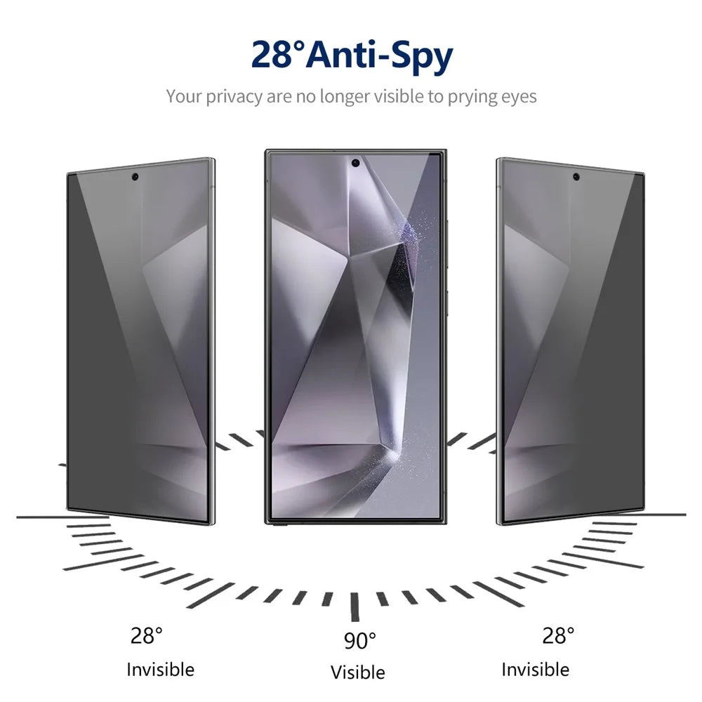 ENKAY HAT PRINCE For Samsung Galaxy S24 Ultra Screen Protector Anti-Spy Silk Printing Full Cover Film - 5