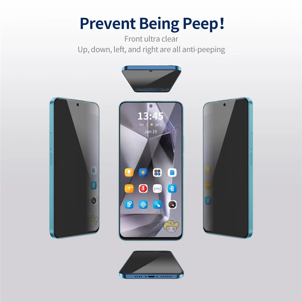 ENKAY HAT PRINCE 5Pcs For Samsung Galaxy S24 Ultra Anti-Spy Screen Protector Silk Printing Black Edge - 2