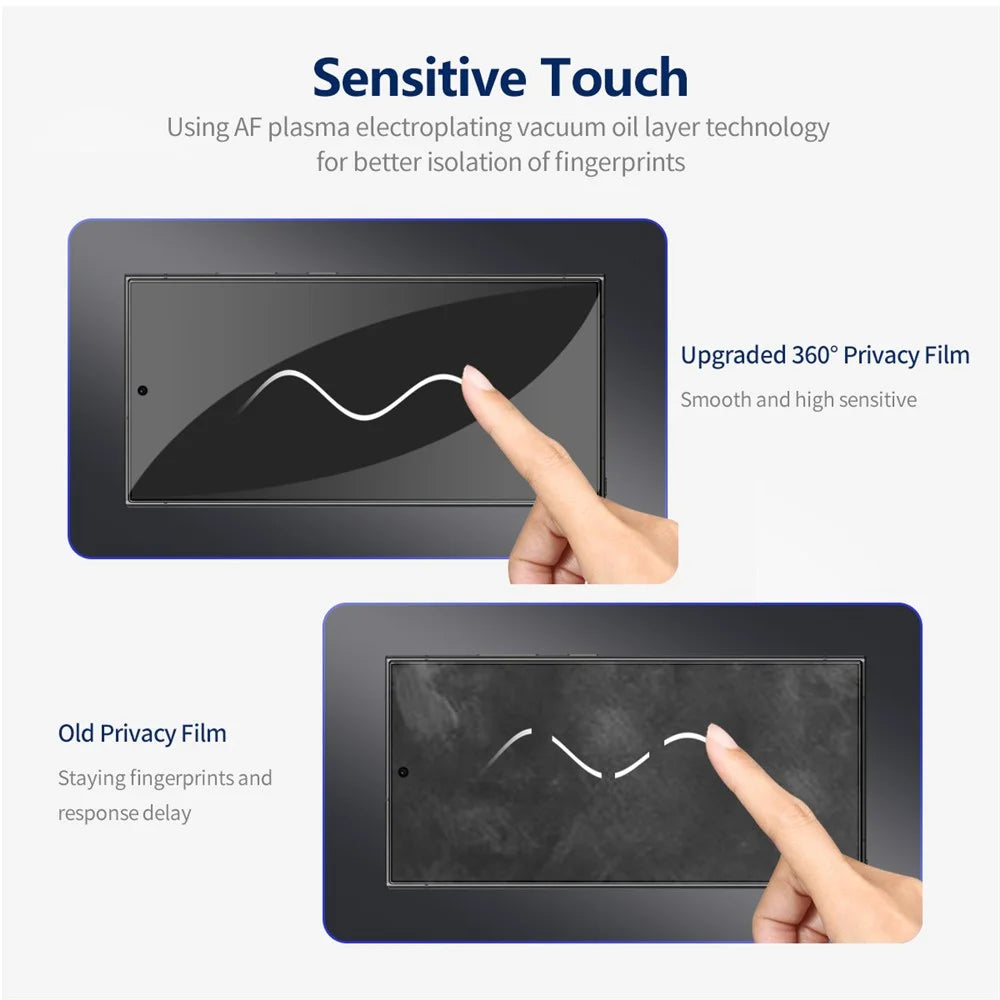 ENKAY HAT PRINCE 5Pcs For Samsung Galaxy S24 Ultra Anti-Spy Screen Protector Silk Printing Black Edge - 7