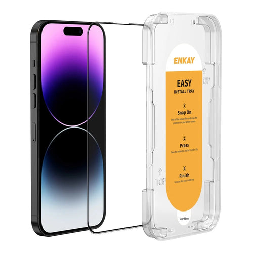 ENKAY HAT PRINCE For iPhone 14 Pro Max High Aluminium-silicon Glass Film Screen Protector Full Glue - 1