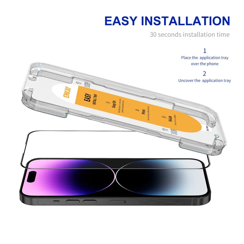 ENKAY HAT PRINCE For iPhone 14 Pro Max High Aluminium-silicon Glass Film Screen Protector Full Glue - 2