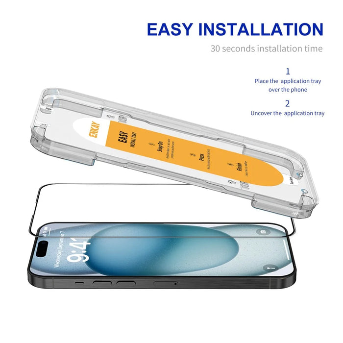 ENKAY HAT PRINCE For iPhone 16 / 15 Screen Film Guard Easy Installation Ultra Clear Screen Protector - 2