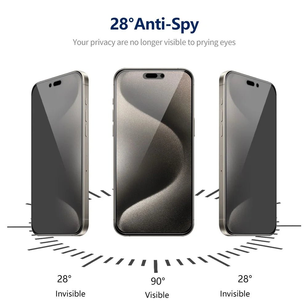 ENKAY HAT PRINCE For iPhone 14 Pro Max Anti-Spy High Aluminium-silicon Glass Film Silk Printing HD Clear - 5