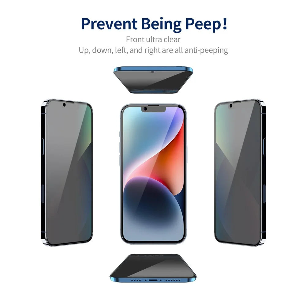 ENKAY HAT PRINCE 2Pcs For iPhone 14 Plus Screen Protector Privacy Anti-Spy Silk Printing Film - 2