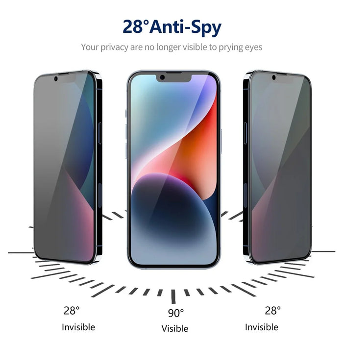 ENKAY HAT PRINCE 2Pcs For iPhone 14 Screen Protector Privacy Protection Anti-Spy Silk Printing Film - 5