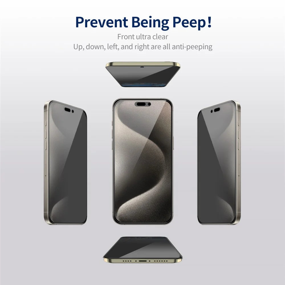 ENKAY HAT PRINCE 2Pcs For iPhone 15 Pro Max Anti-Spy Film High Aluminium-silicon Glass Screen Protector - 2