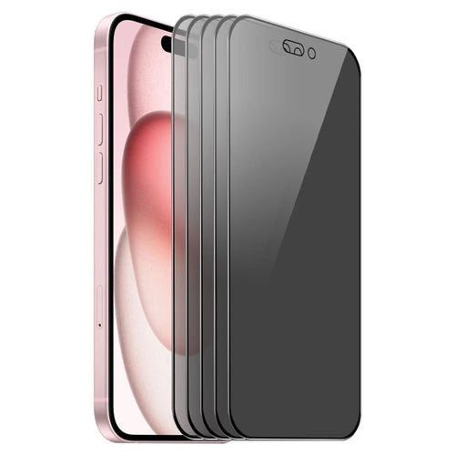 ENKAY HAT PRINCE 5Pcs For iPhone 15 Full Screen Protector Anti-Spy Black Edge Anti-explosion Film - 1