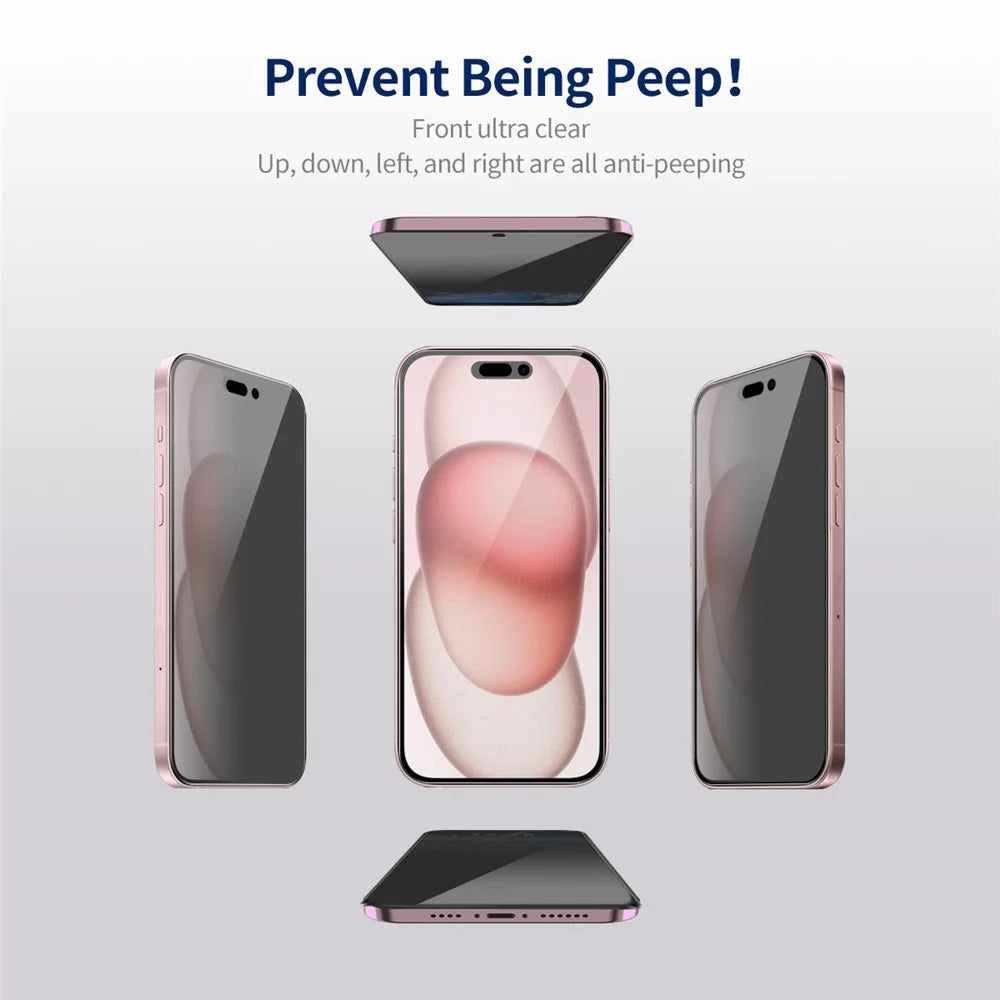 ENKAY HAT PRINCE For iPhone 15 Silk Printing Film Anti-peep Anti-fingerprint Screen Protector - 2