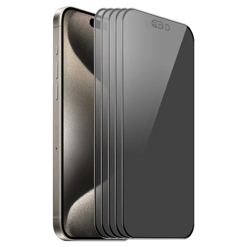 ENKAY HAT PRINCE 5Pcs For iPhone 15 Pro Anti-Spy Phone Film Silk Printing Black Edge - 1