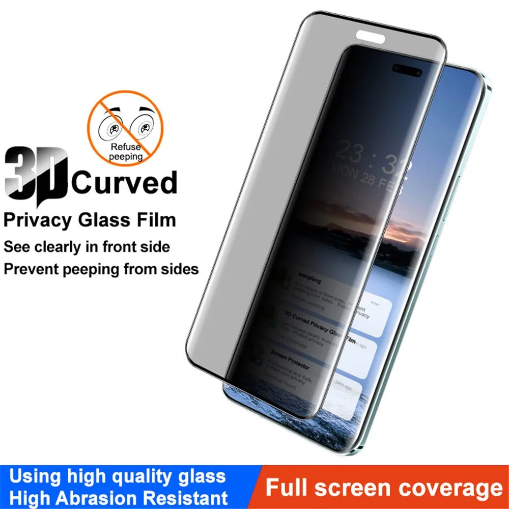 IMAK For Honor Magic6 Pro 5G / Magic6 Ultimate 5G Anti-Spy Full Screen Protector 3D Curved Film - 3