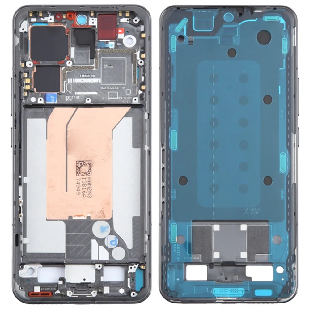 For Xiaomi 14 Pro Phone Middle Plate Frame Repair Part (A-Side) (without Logo) - Black - 1