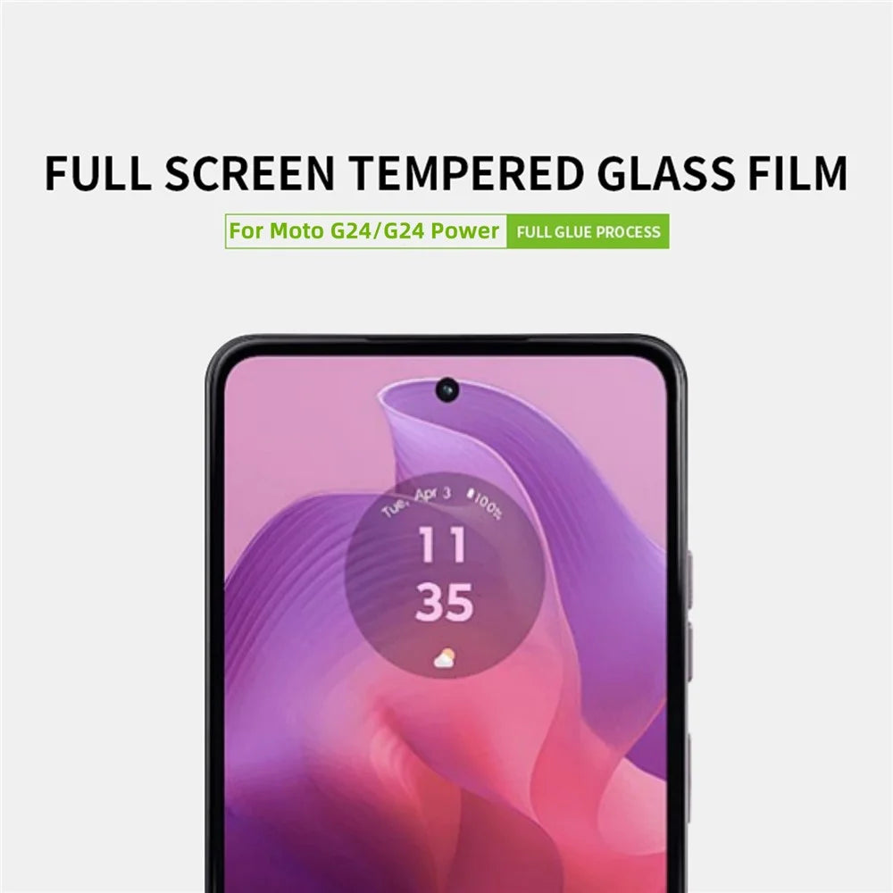 PINWUYO JK Tempered Glass Film Series-2 for Motorola Moto E14 4G / G04 4G / G04s 4G / G24 4G Power Screen Protector HD Clear - 3