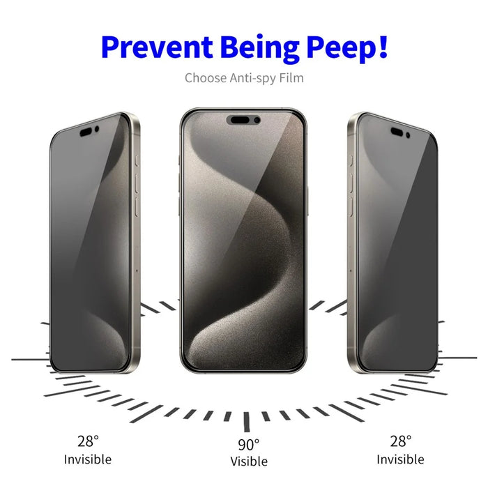 ENKAY HAT PRINCE For iPhone 15 Pro Privacy Screen Protector High Aluminium-silicon Glass Silk Printing Film - 3