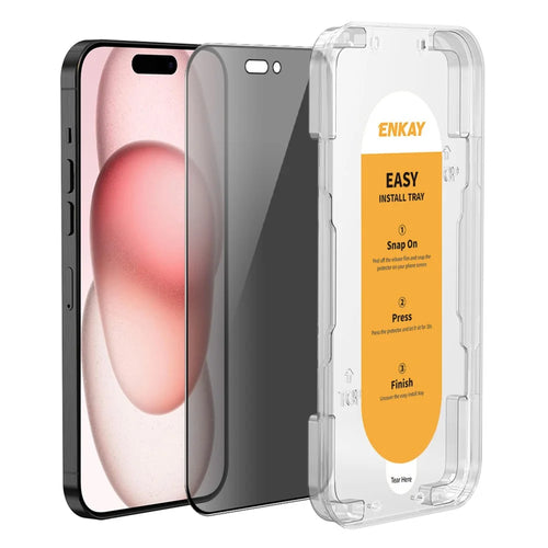 ENKAY HAT PRINCE For iPhone 16 / 15 Screen Protector Silk Printing Film Easy to Install Anti-Spy - 1