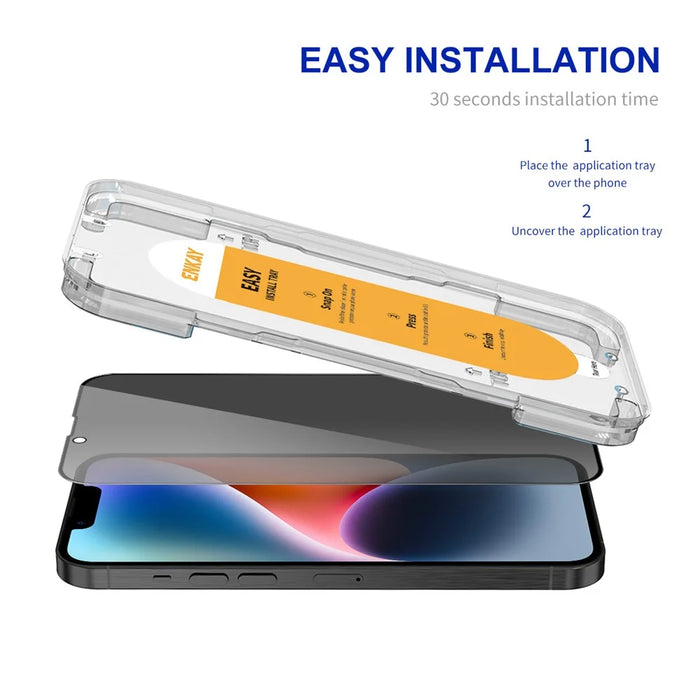 ENKAY HAT PRINCE For iPhone 14 Plus Screen Protector with Easy Installation Tool Anti-Spy Full Cover Film - 2