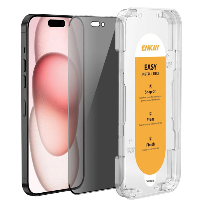 ENKAY HAT PRINCE For iPhone 16 Plus / 15 Plus Anti-Spy Screen Protector Anti-Fingerprint Shield Film - 1