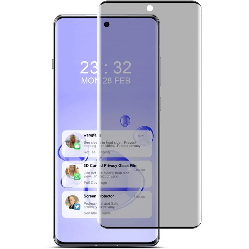 IMAK For Oppo Find X7 5G Tempered Glass Screen Protector Anti-Spy Curved Phone Screen Film - 1