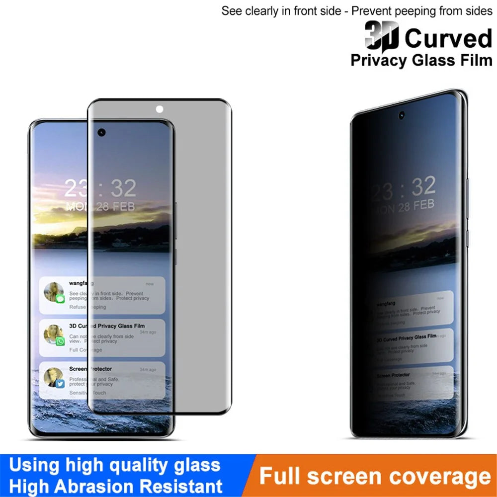 IMAK For Honor X50 Pro 5G Anti-Spy Privacy Screen Protector 3D Curved Tempered Glass Film - 3