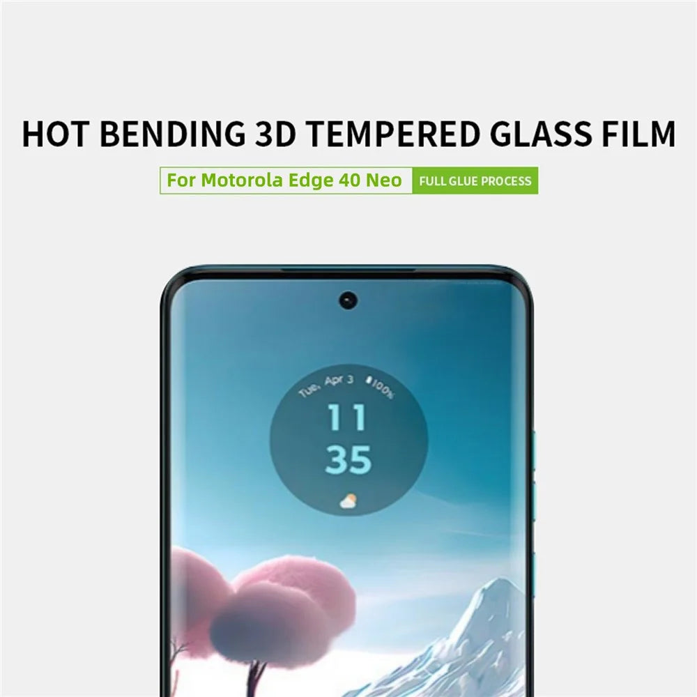 PINWUYO For Motorola Edge 40 Neo 5G Screen Protector Tempered Glass 3D Hot Bending Film - 3