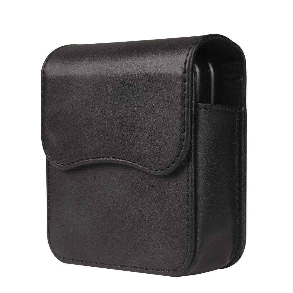 Phone Belt Bag for Universal Folding Cell Phones Magnetic Waist Pouch with Card Slots - Black - 1