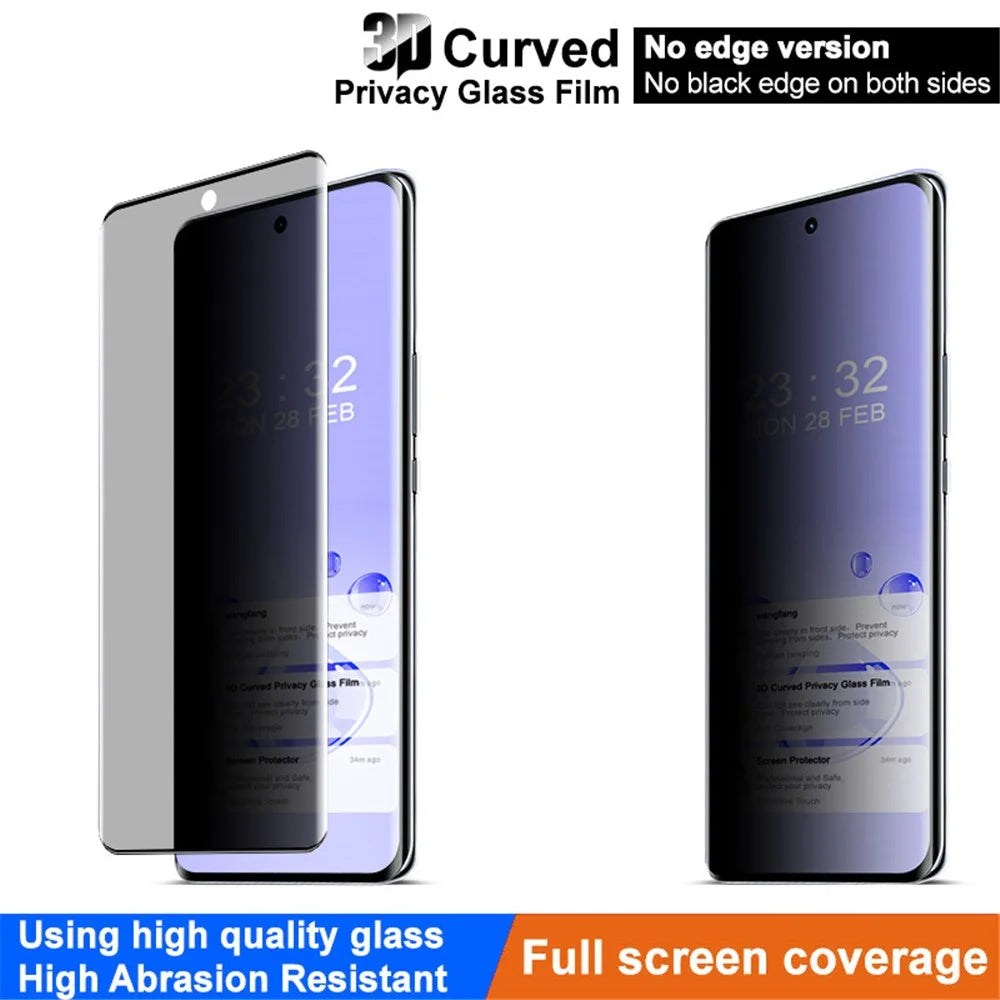 IMAK For Honor X50 Pro 5G Tempered Glass Screen Protector Anti-Spy Curved Phone Screen Film - 3