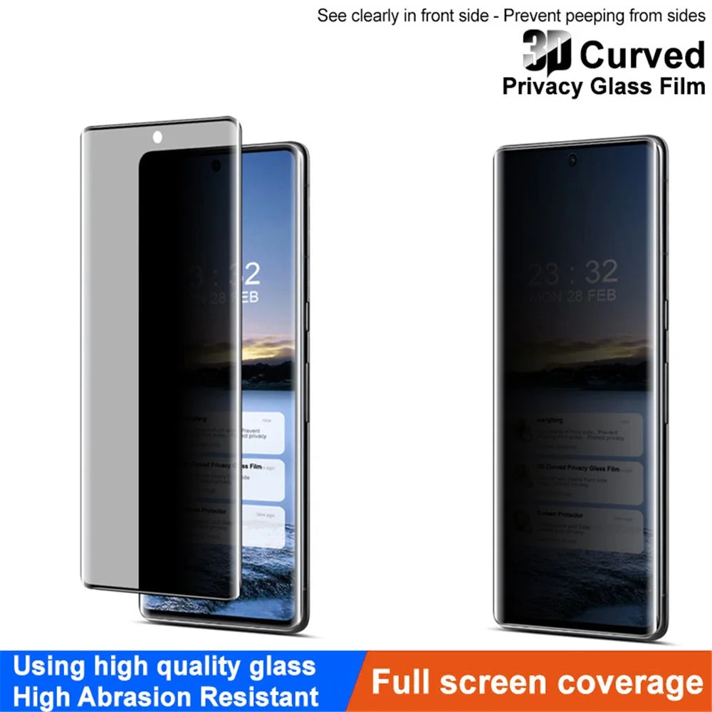 IMAK For Google Pixel 7 Pro 5G Anti-Spy Privacy Screen Protector 3D Curved Tempered Glass Film - 3