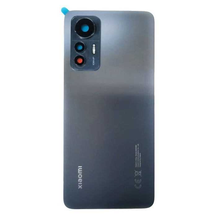 For Xiaomi 12 Lite 5G Back Battery Housing Cover with Camera Ring Lens Cover Spare Part - Black - 2