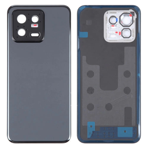 For Xiaomi 13 Back Battery Housing Cover with Camera Ring Lens Cover Spare Part - Black - 1
