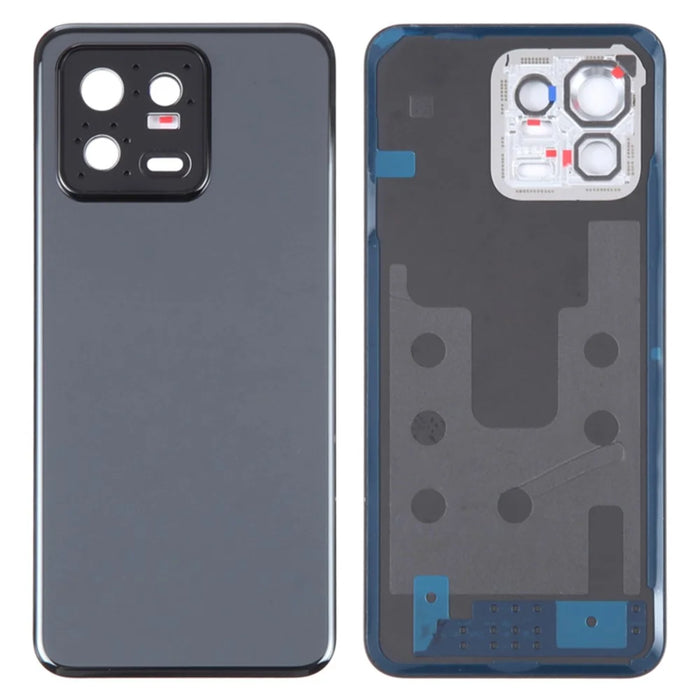 For Xiaomi 13 Back Battery Housing Cover with Camera Ring Lens Cover Spare Part - Black - 1