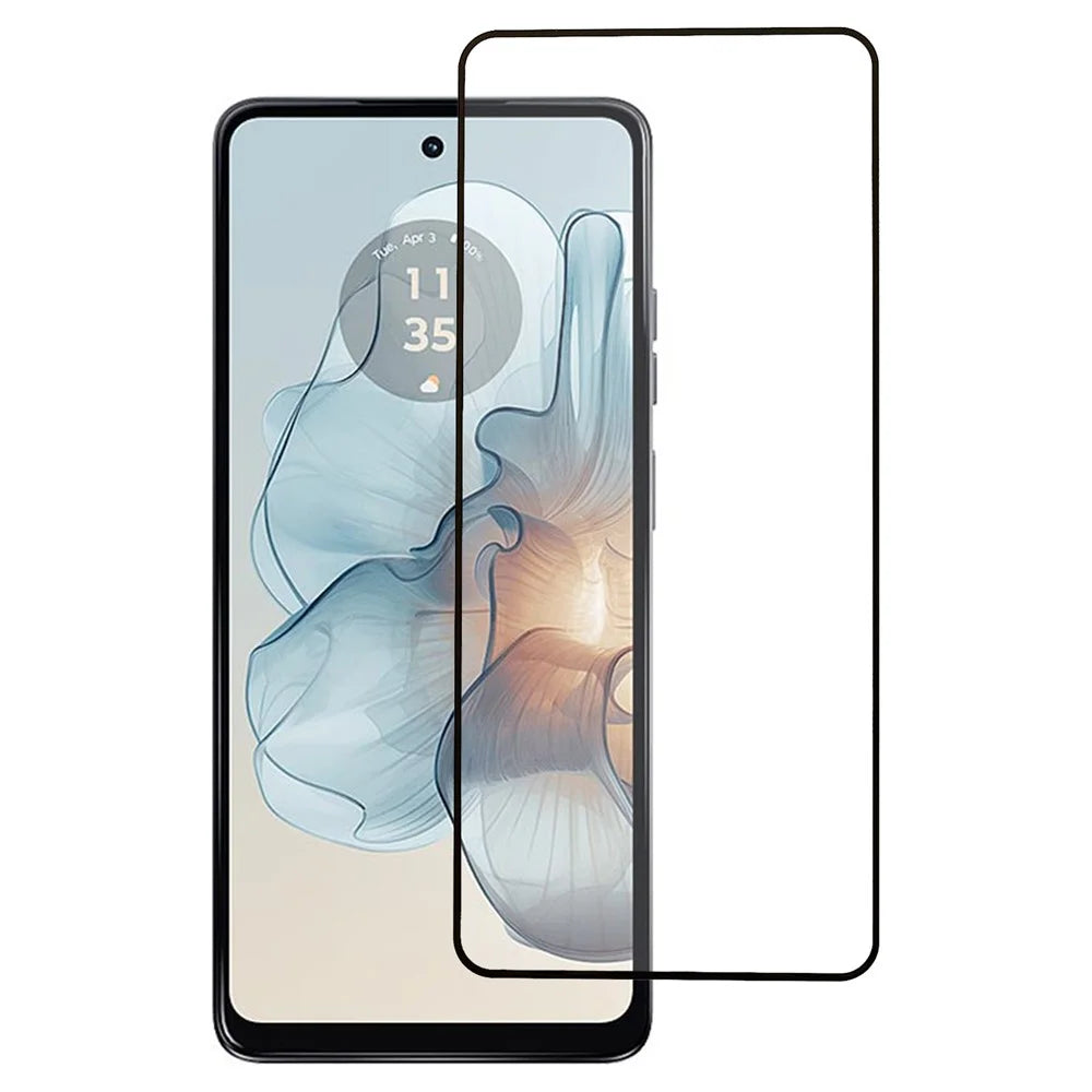 For Motorola Moto G24 Power Screen Protector Silk Printing Tempered Glass Film Ultra HD Clarity - 1
