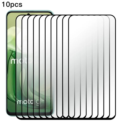 RURIHAI 10Pcs For Motorola Moto E14 4G / G04 4G / G04s 4G / G24 4G / Moto G24 Power Film Secondary Hardening Full Glue Screen Protector - 1