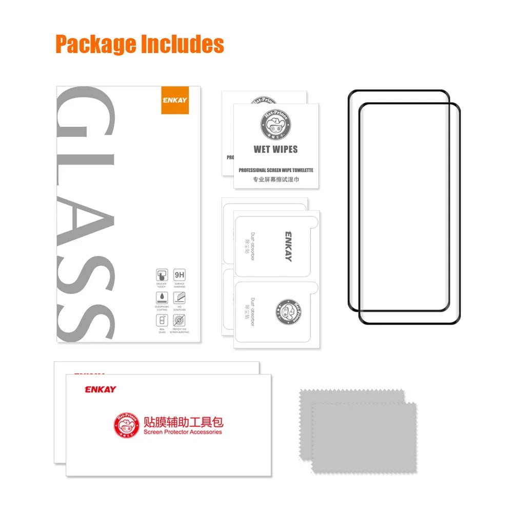 ENKAY HAT PRINCE 2PCS for OnePlus Ace 2 5G / Ace 2 Pro 5G / 11R 5G Film 3D Curved Tempered Glass Support Fingerprint Unlock - 7
