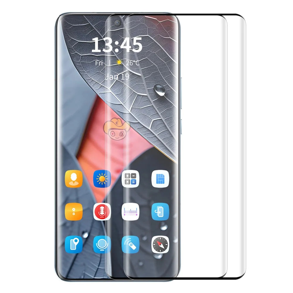 ENKAY HAT PRINCE 2PCS for vivo X100 5G / X100 Pro 5G Side Glue Screen Protector 3D Curved Tempered Glass Support Fingerprint Unlock - 1