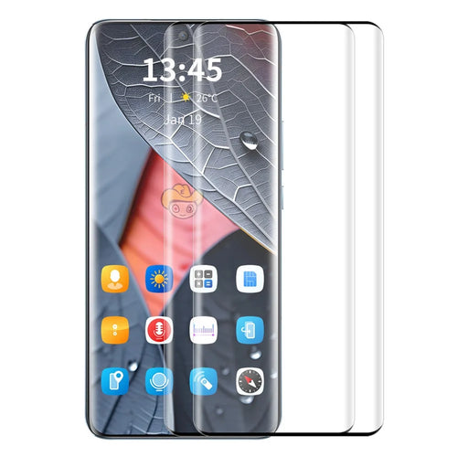ENKAY HAT PRINCE 2PCS for vivo X100 5G / X100 Pro 5G Side Glue Screen Protector 3D Curved Tempered Glass Support Fingerprint Unlock - 1