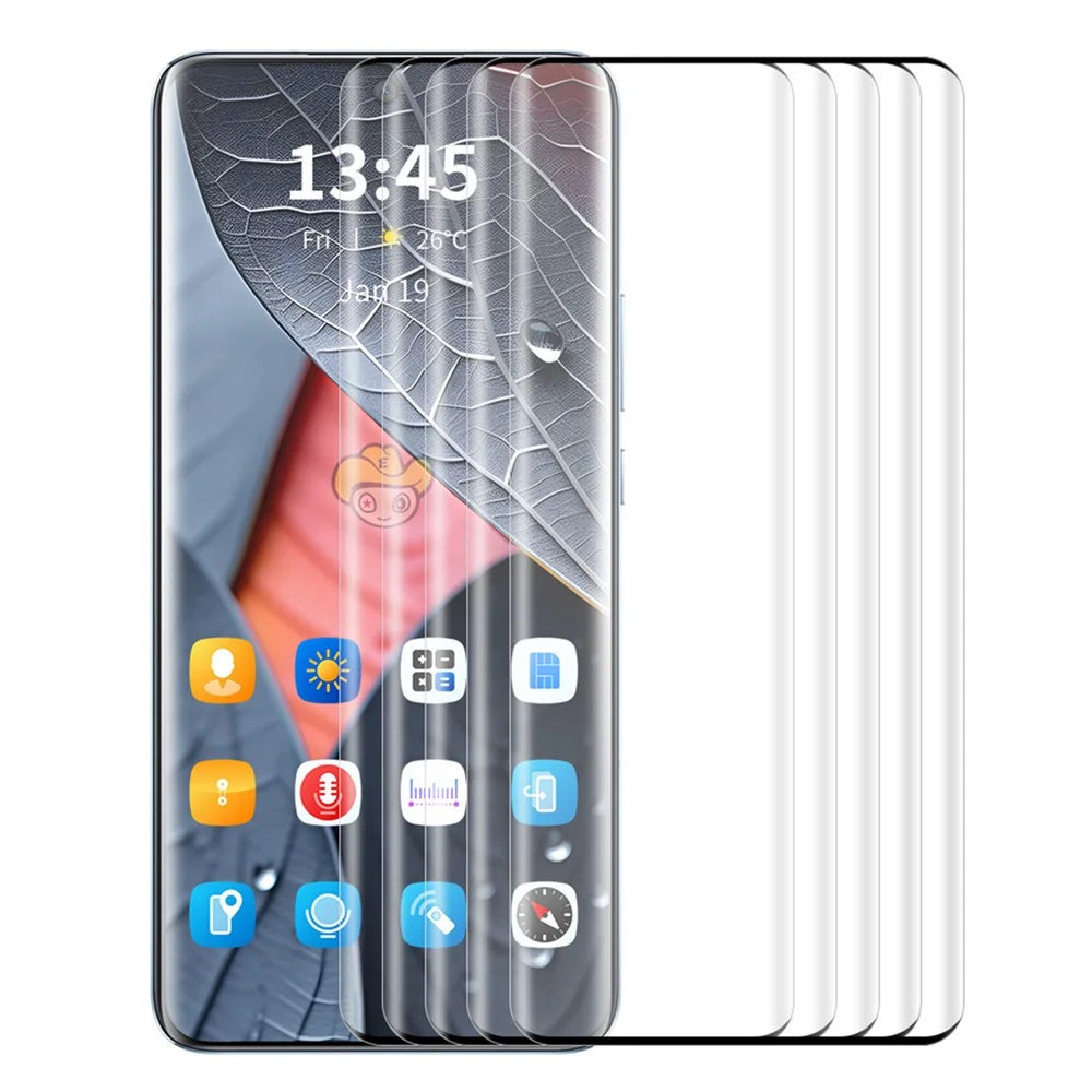 ENKAY HAT PRINCE 5PCS For Oppo Find X7 Ultra Screen Protector 3D Curved Tempered Glass Support Fingerprint Unlock - 1