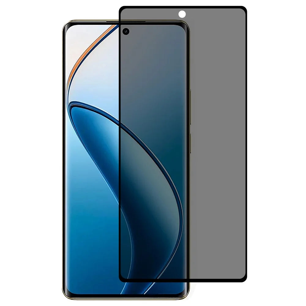 For Realme 12 Pro 5G / 12 Pro+ 5G Privacy Screen Protector Side Glue Tempered Glass Film Curved Edges - 1