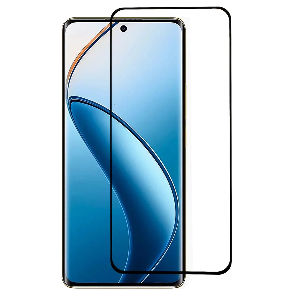 For Realme 12 Pro 5G / 12 Pro+ 5G Screen Protector Silk Printing Curved Edge Tempered Glass Film - 1