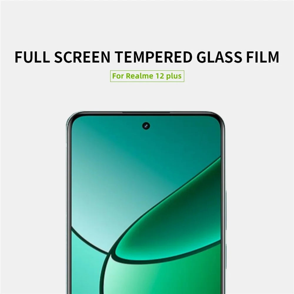 MOFI JK Series-1 for Realme 12 4G / 12+ 5G Tempered Glass Screen Protector Full Glue HD Clear Screen Film - 4