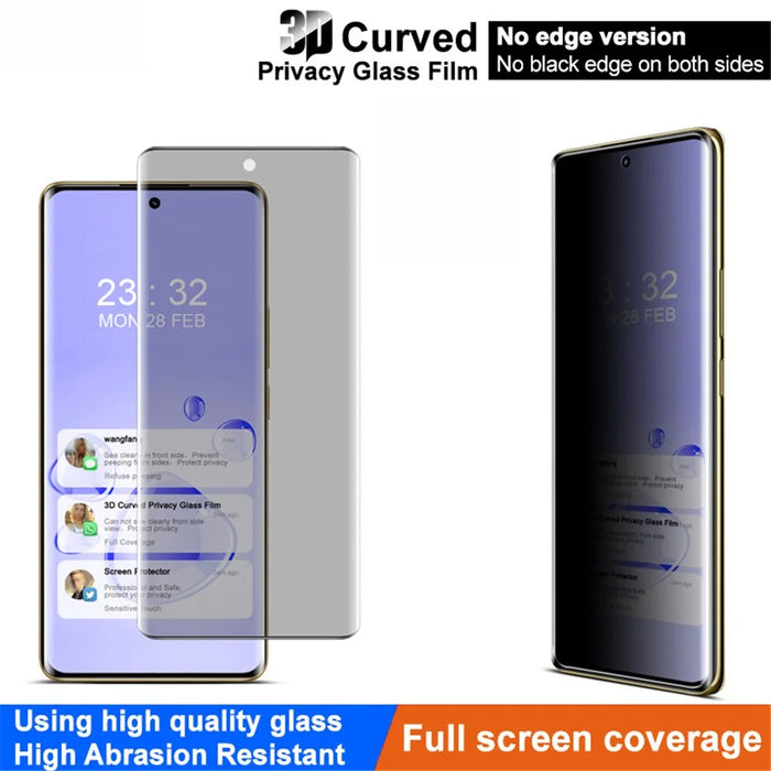 IMAK For Realme 12 Pro 5G / 12 Pro+ 5G Privacy Screen Protector 3D Curved Edge Anti-scratch Film - 3