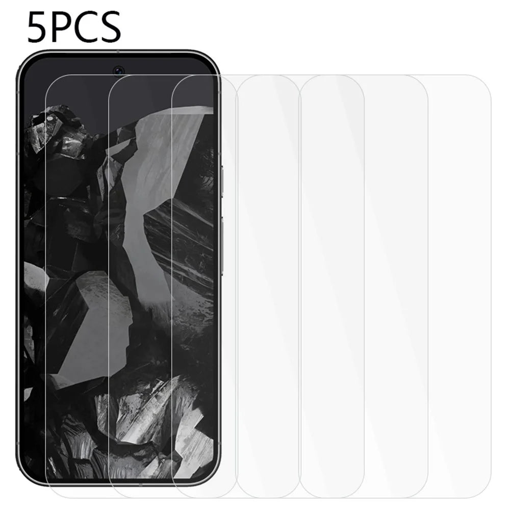 5PCS For Google Pixel 9 Pro XL Screen Protector 2.5D Arc Edge Tempered Glass HD Clear Film - 1