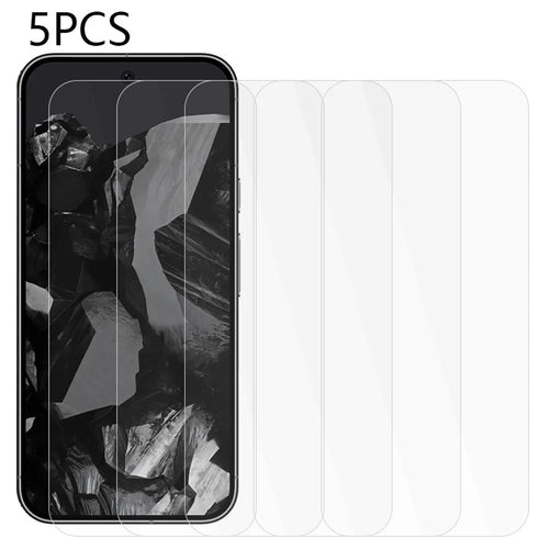5PCS For Google Pixel 9 Pro XL Screen Protector 2.5D Arc Edge Tempered Glass HD Clear Film - 1