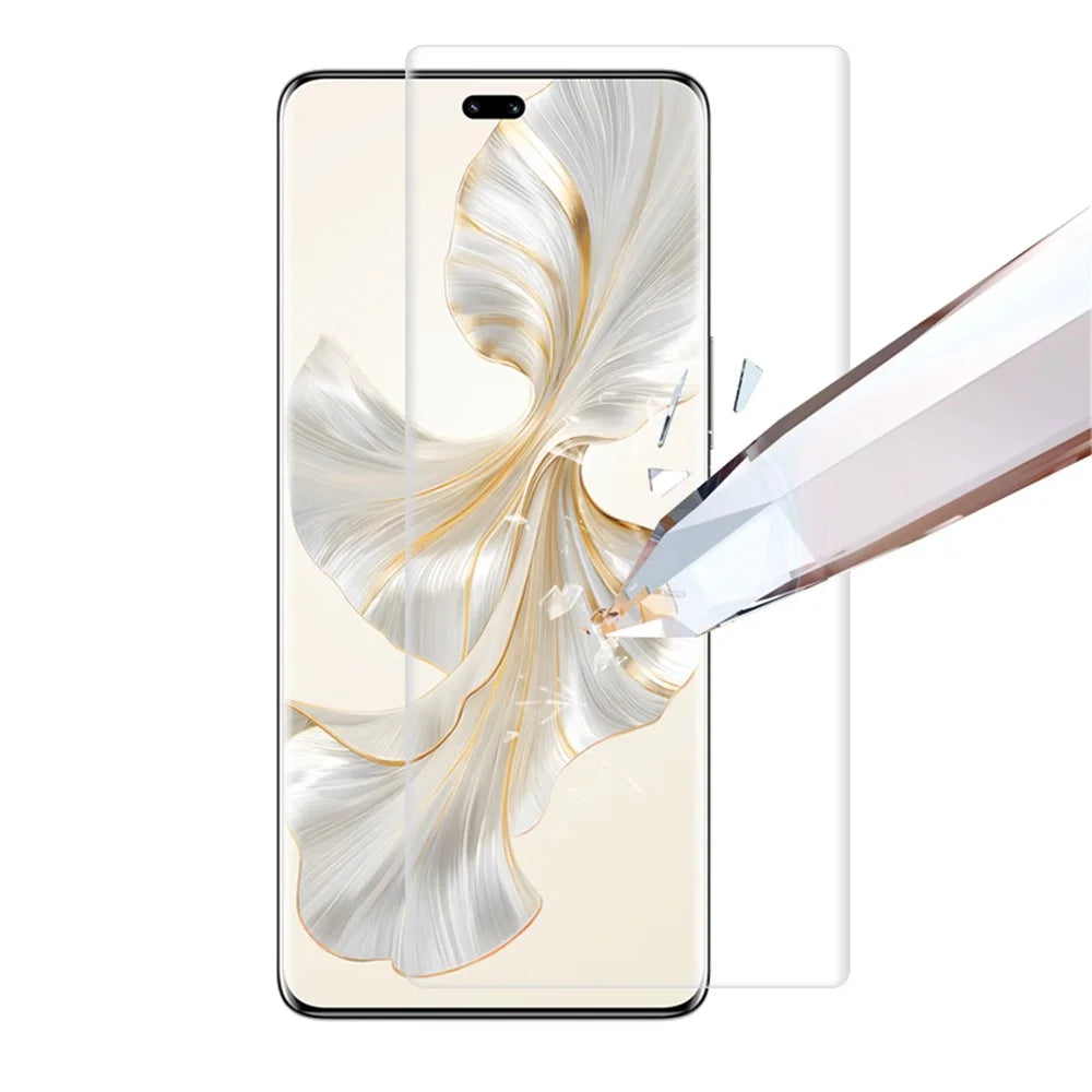 RURIHAI For Honor 100 Pro 5G Screen Protector UV Liquid CSG Glass Film Support Fingerprint Unlock - 3