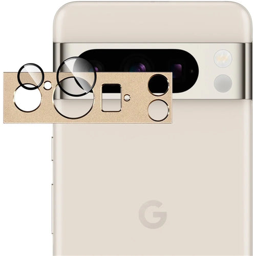 IMAK For Google Pixel 8 Pro Camera Lens Film Metal+Tempered Glass Phone Lens Protector - Gold - 1