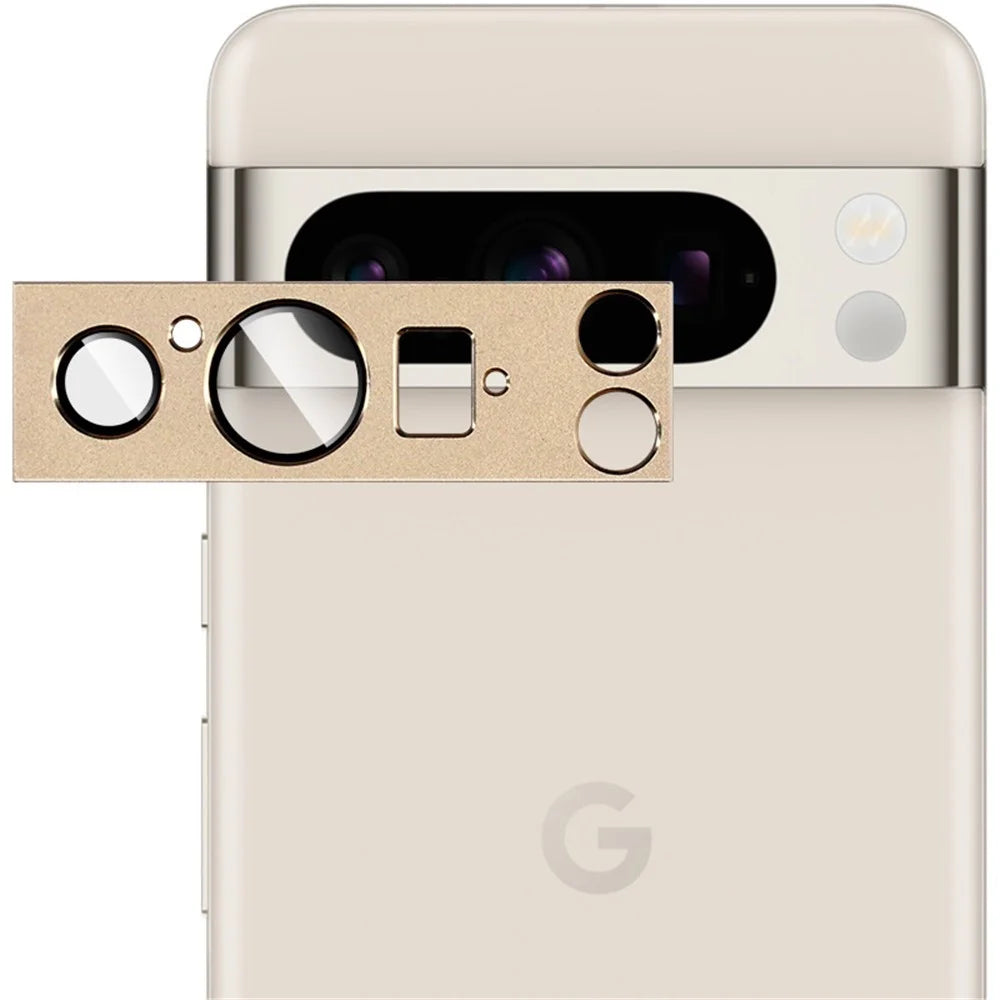 IMAK For Google Pixel 8 Pro Camera Lens Film Metal+Tempered Glass Phone Lens Protector - Gold - 2