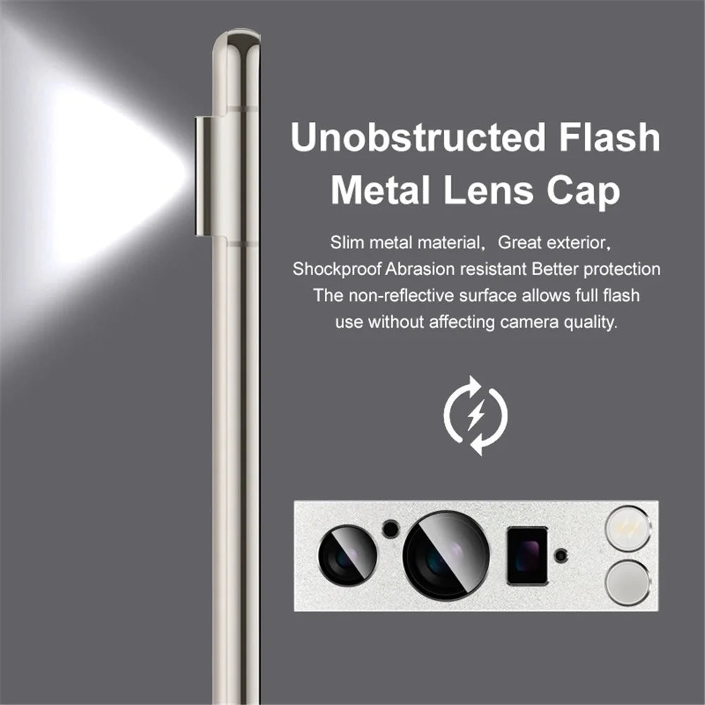 IMAK For Google Pixel 8 Pro Camera Lens Film Metal+Tempered Glass Phone Lens Protector - Gold - 6