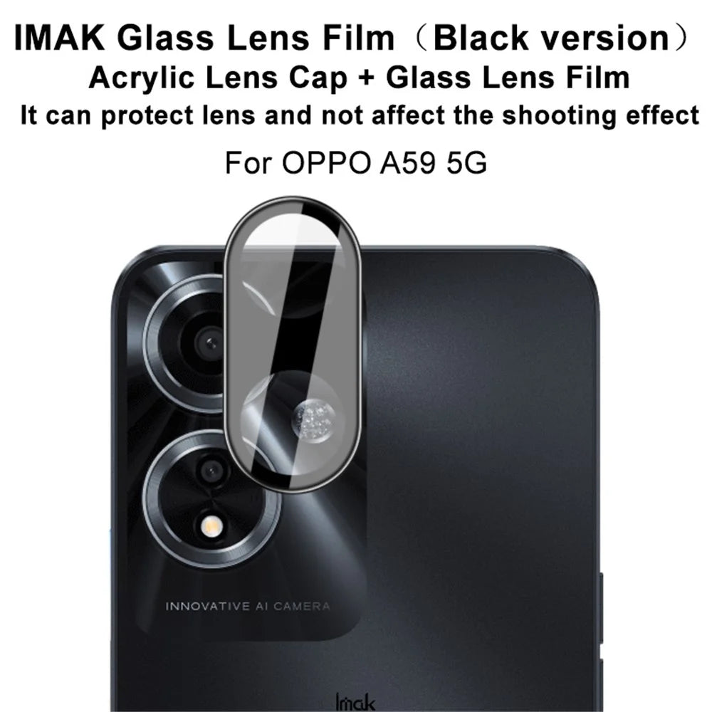 IMAK For Oppo A59 5G  Camera Lens Film Integrated Rear Lens Protector+Acrylic Lens Cap (Black Version) - 2