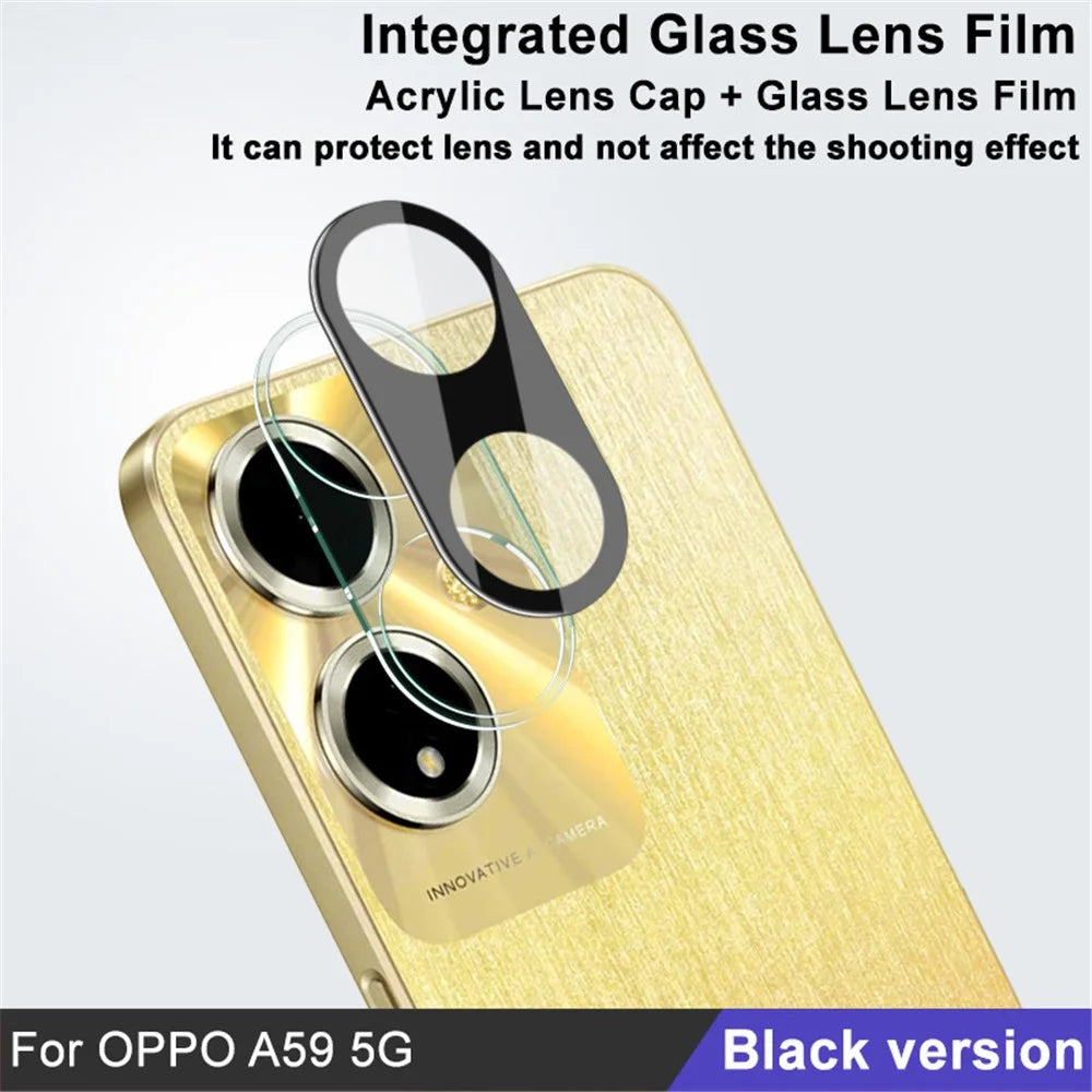 IMAK For Oppo A59 5G  Camera Lens Film Integrated Rear Lens Protector+Acrylic Lens Cap (Black Version) - 3